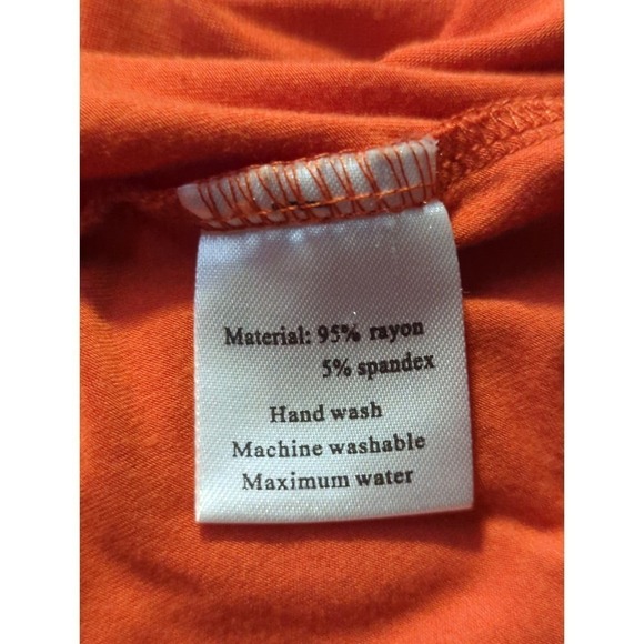 Sarin Mathews Top Orange Black Short Sleeve Round Neck Woman's Size Medium - Picture 9 of 12